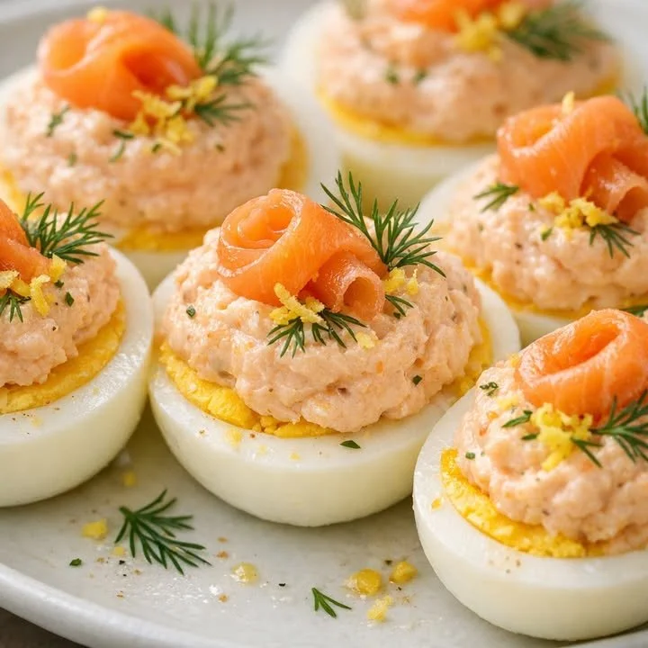 Différentes variantes d'œufs mimosa pour le brunch de Pâques.