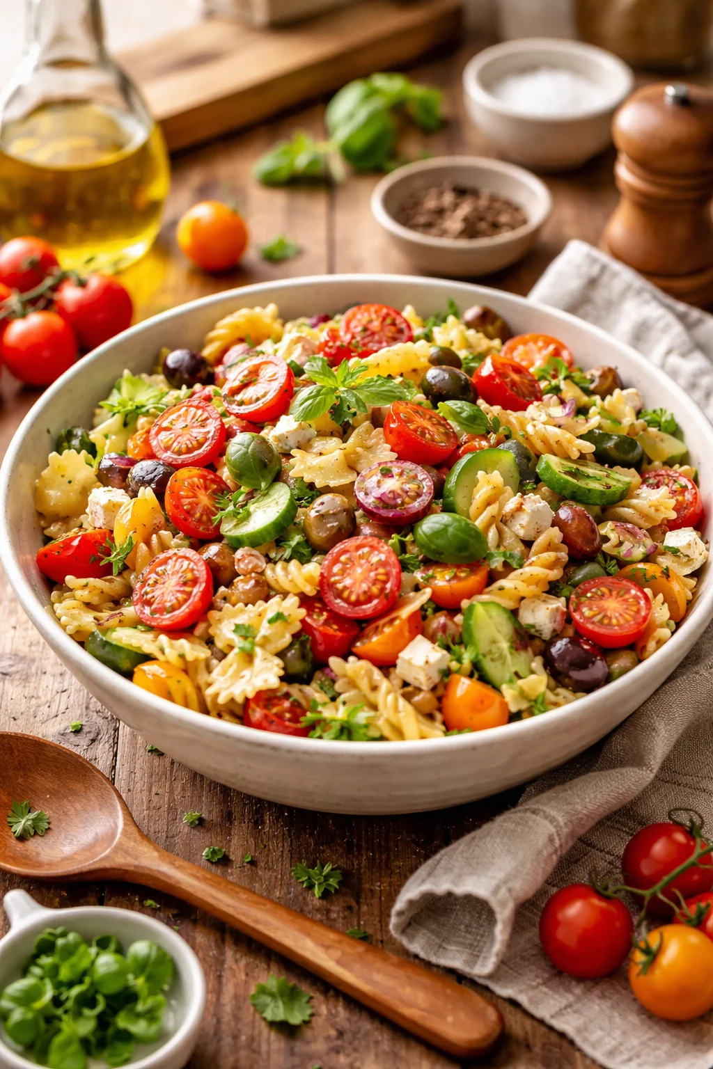 24 fa&ccedil;ons de pr&eacute;parer une salade de p&acirc;tes m&eacute;diterran&eacute;enne