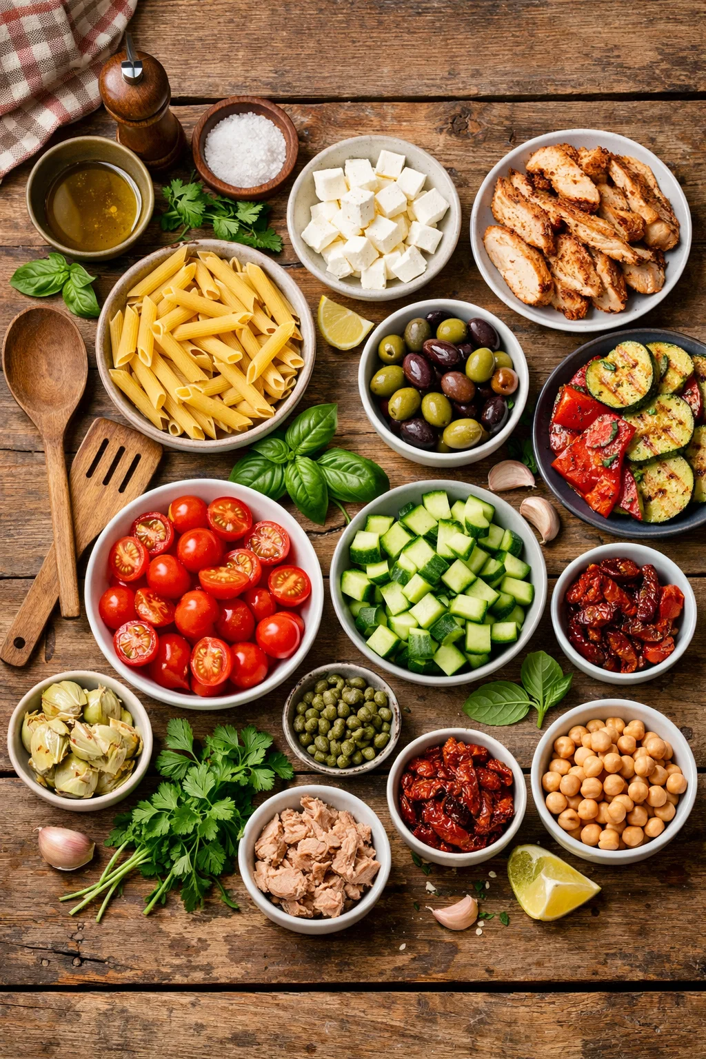 24 fa&ccedil;ons de pr&eacute;parer une salade de p&acirc;tes m&eacute;diterran&eacute;enne