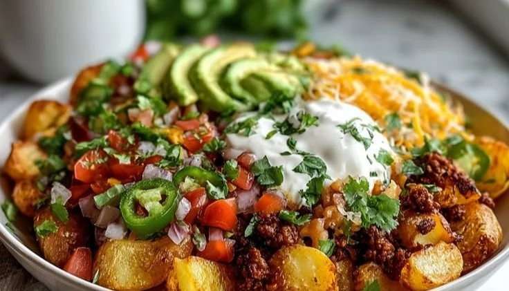 Bol de Tacos de Pommes de Terre Chargé