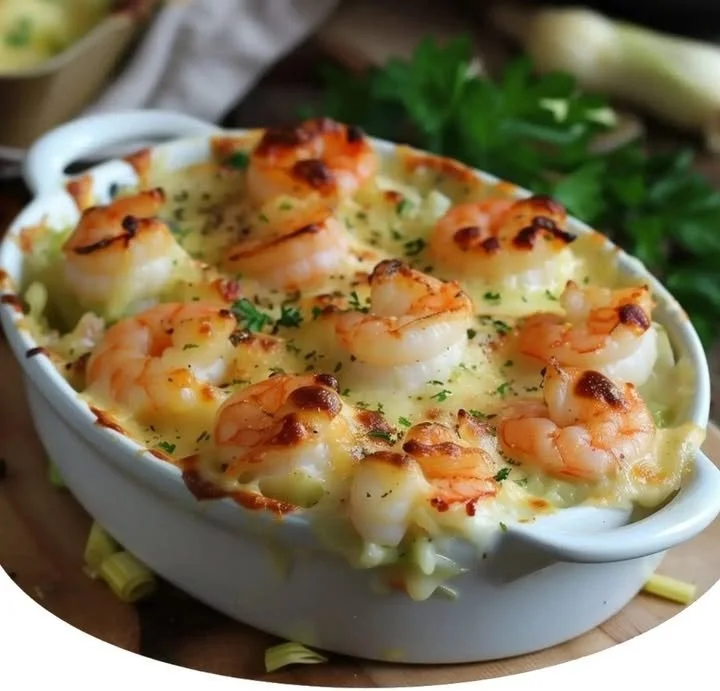 Cassolettes Crevettes Poireaux