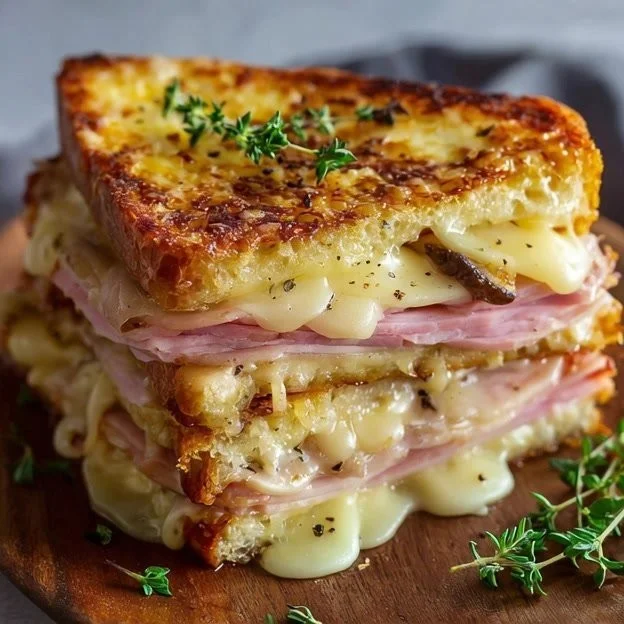 Savoureux Croque Monsieur Montagnard Gourmand avec fromage et jambon