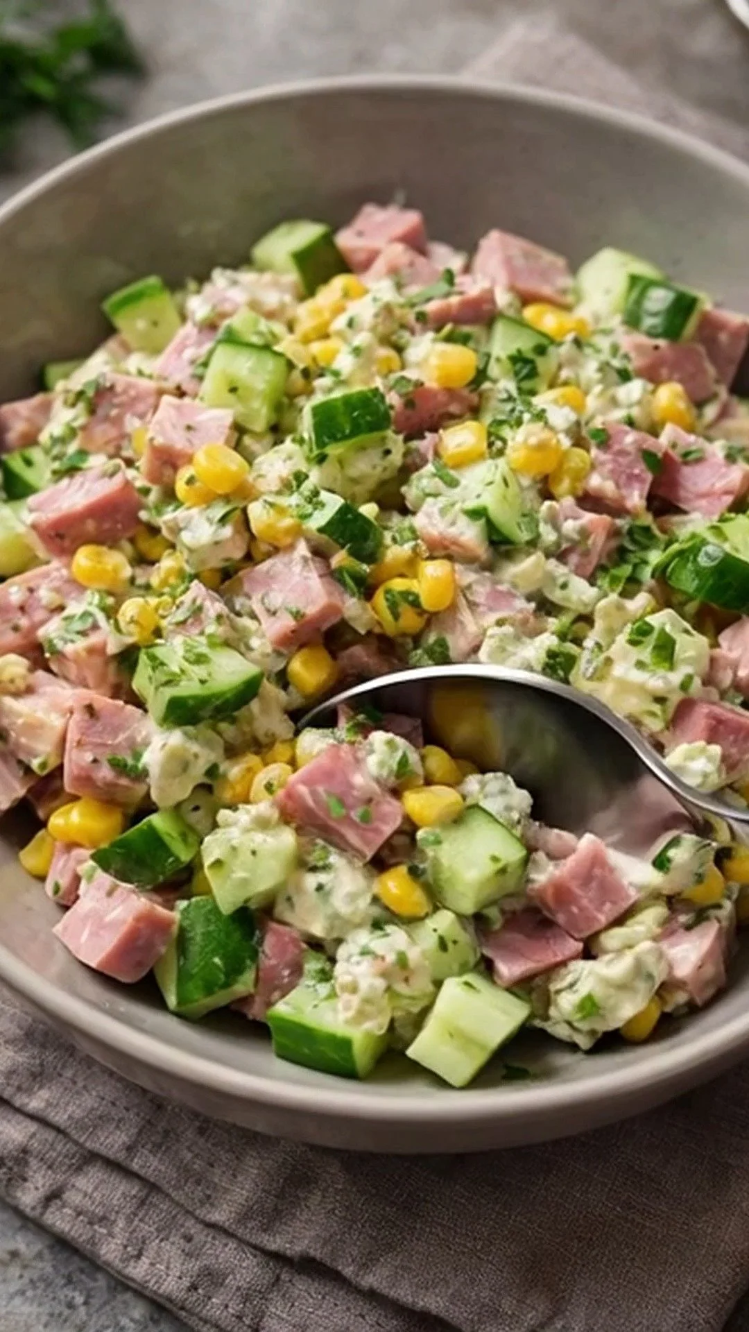 Salade Fraîcheur au Jambon & Concombre