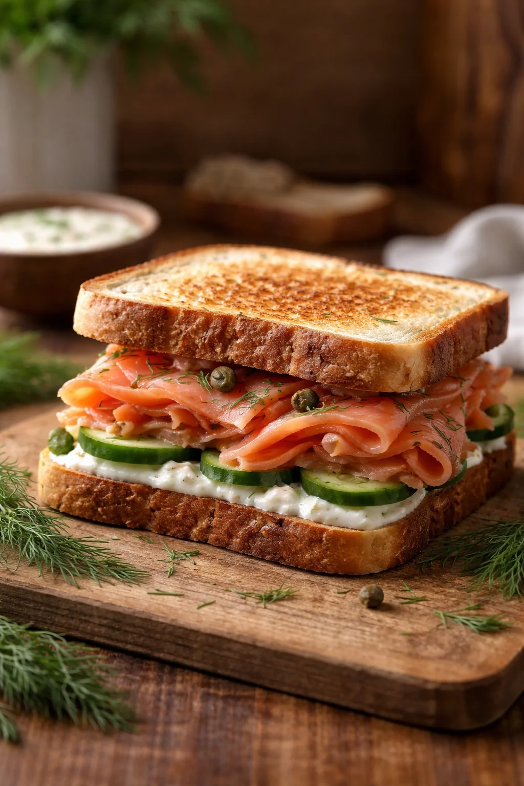 Savoureux Sandwich Croque Saumon Fum&eacute; Boursin &agrave; Tester !