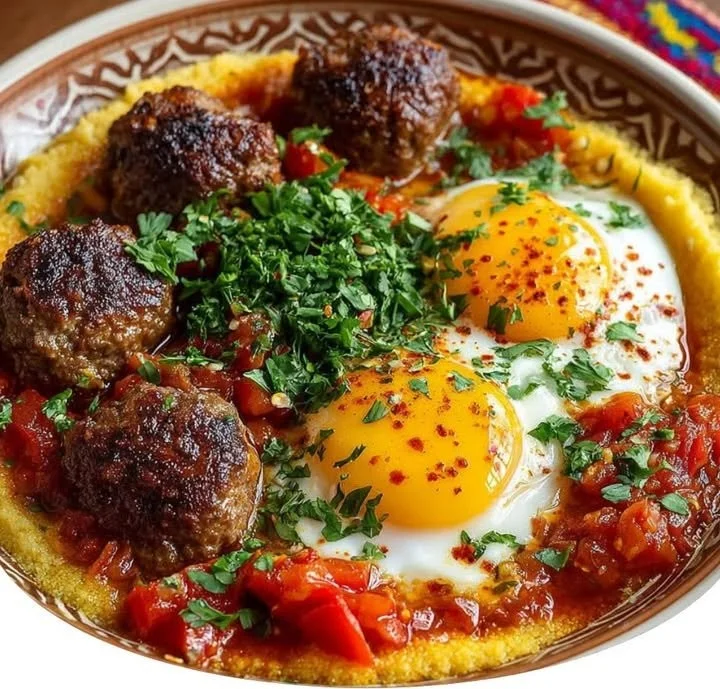Tajine kefta aux œufs épicés