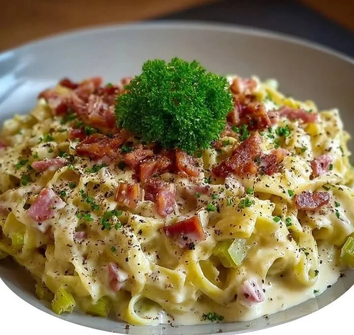 Recette de Carbonara Léger aux Poireaux, un plat savoureux et sain.