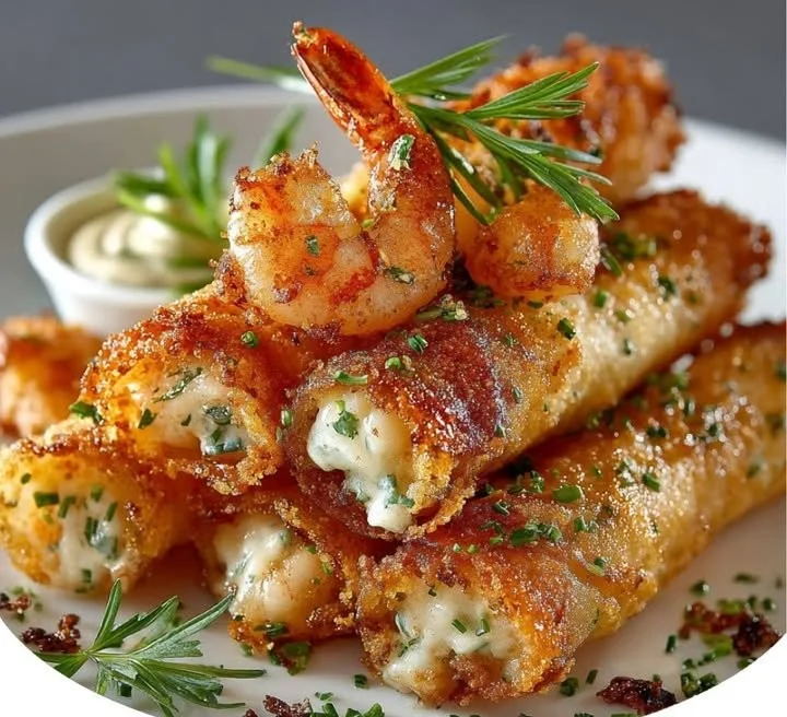 Cigares Croustillants aux Crevettes & Ail