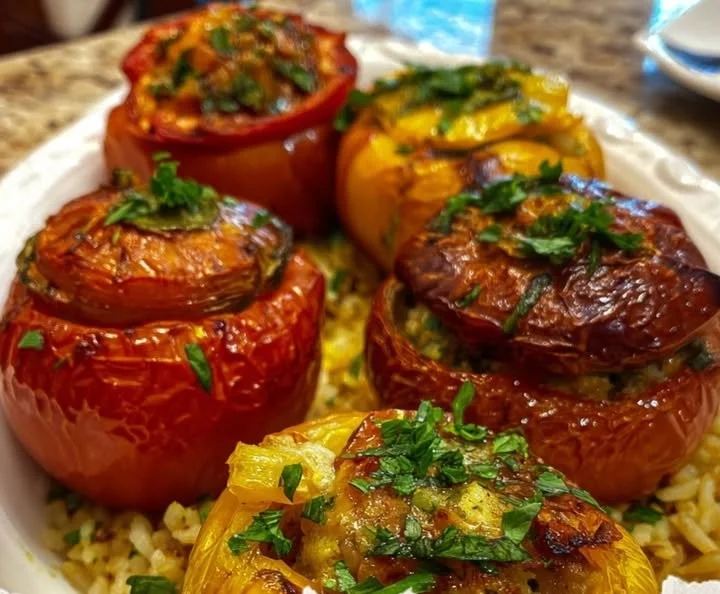 Gemista : Tomates et poivrons farcis savoureux et sains