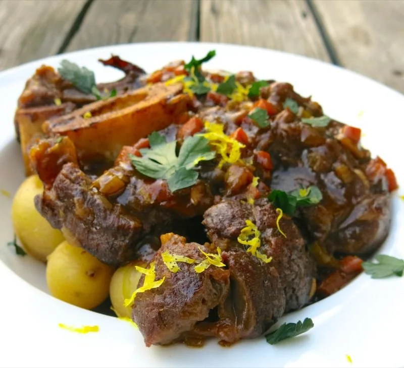 Osso Buco avec Sauce de Veau, un plat savoureux et élégant.