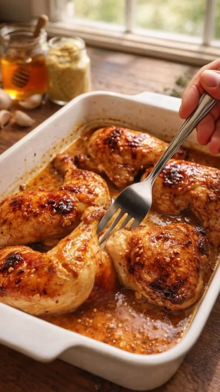 Recette de poulet au miel et moutarde, un plat savoureux et facile à préparer.