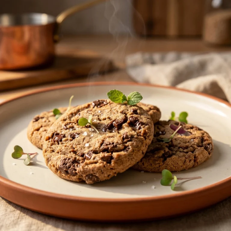 Délicieux cookies aux pépites de chocolat fraîchement cuits.