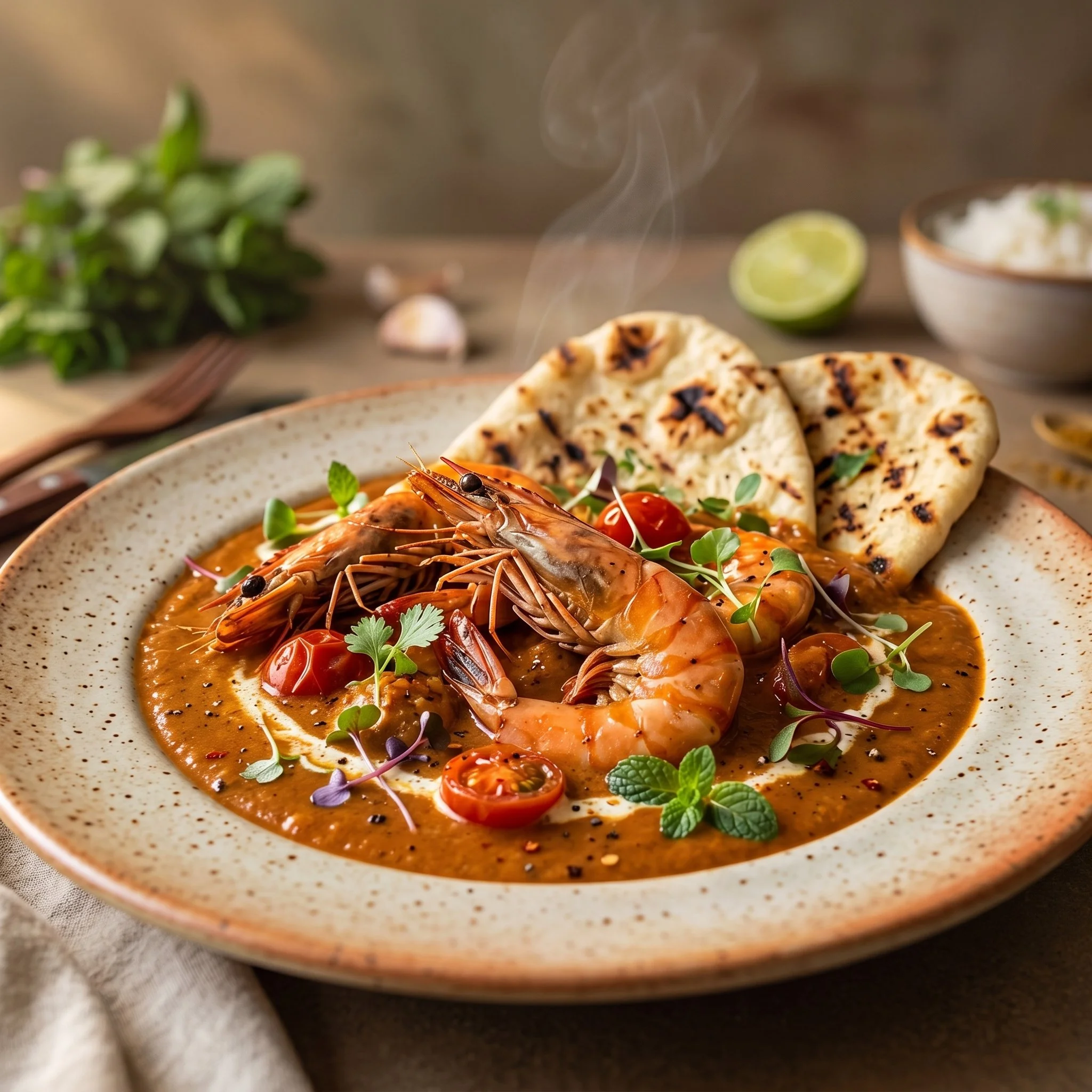 Curry de crevettes à la coco, plat crémeux et épicé