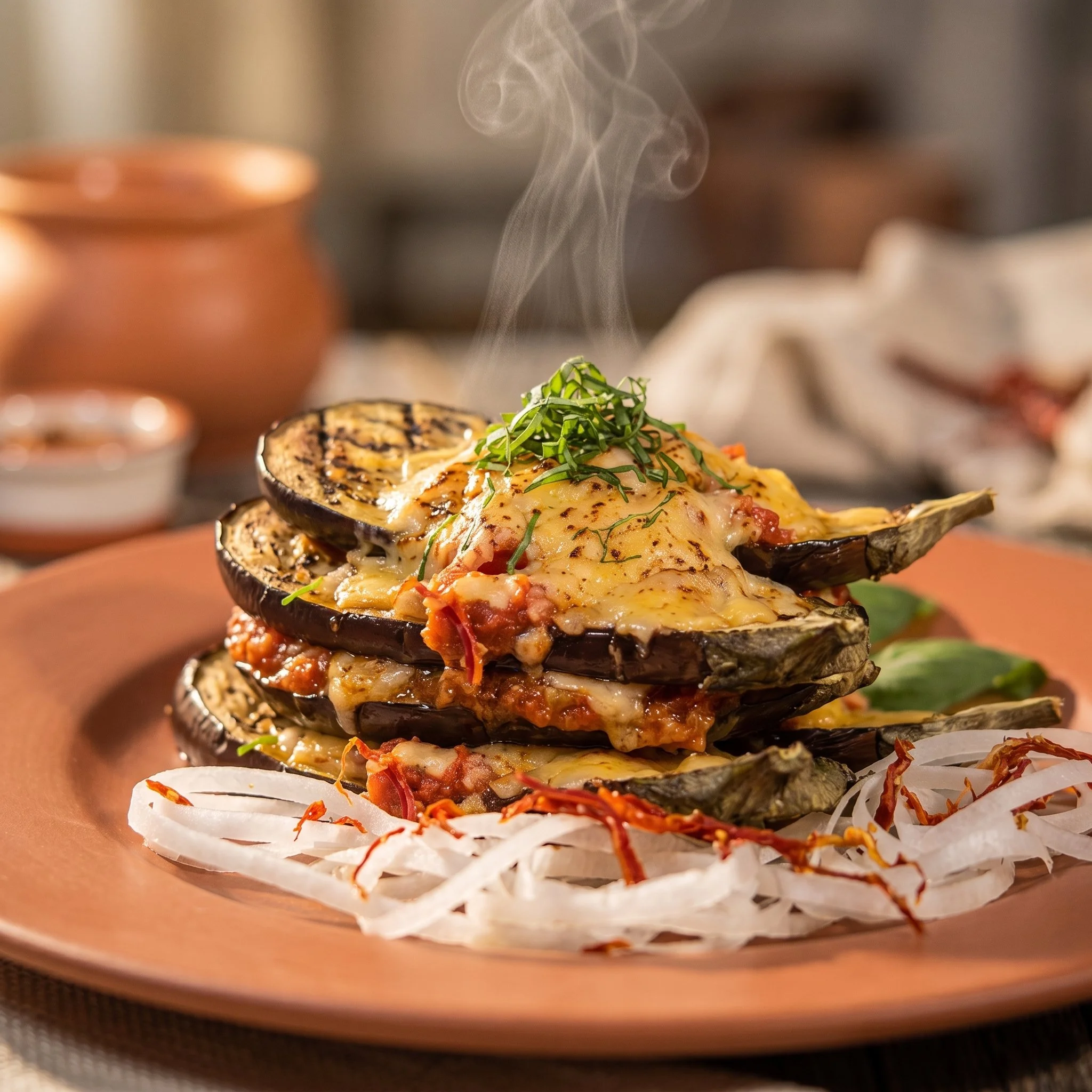 Gratin d'aubergines à la mozzarella