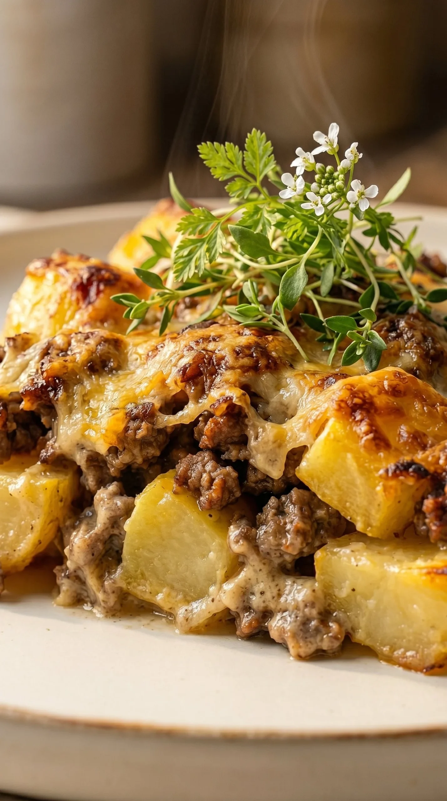 Gratin de pommes de terre et viande hachée
