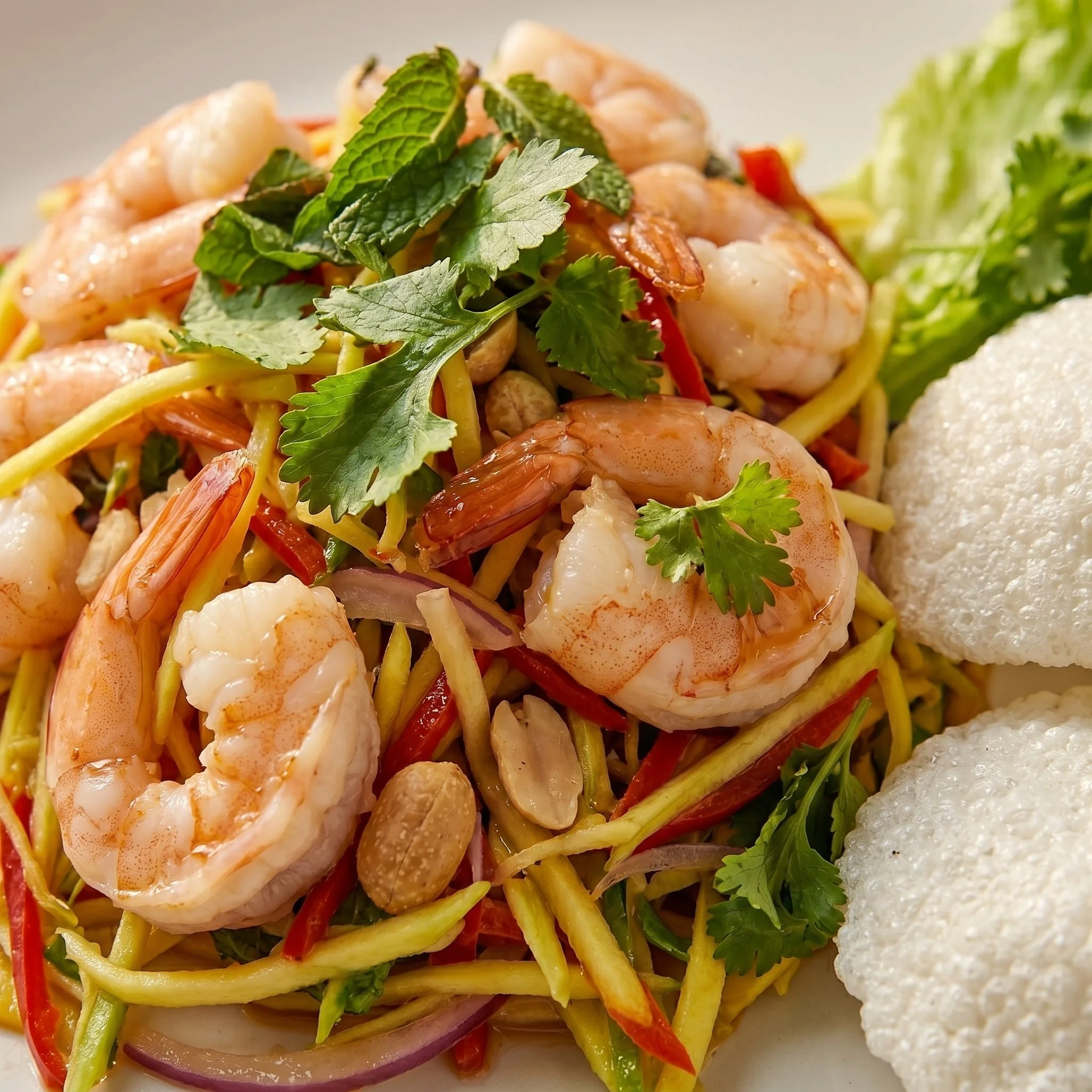 Salade de crevettes et de mangue