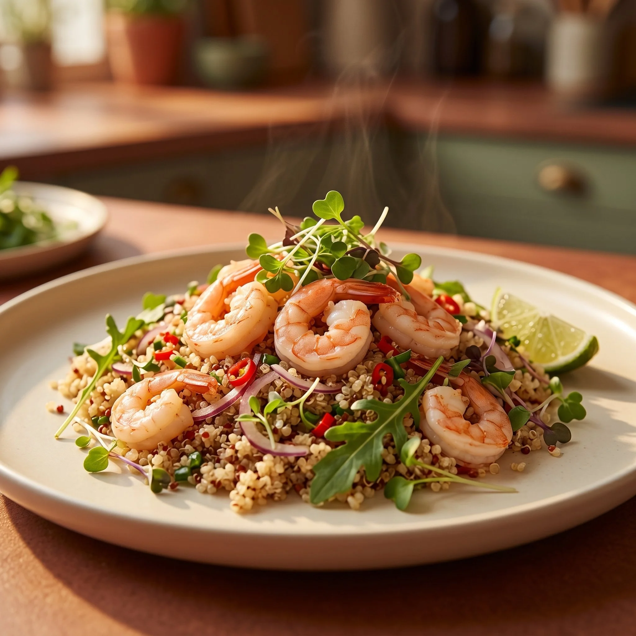 Salade de quinoa aux crevettes