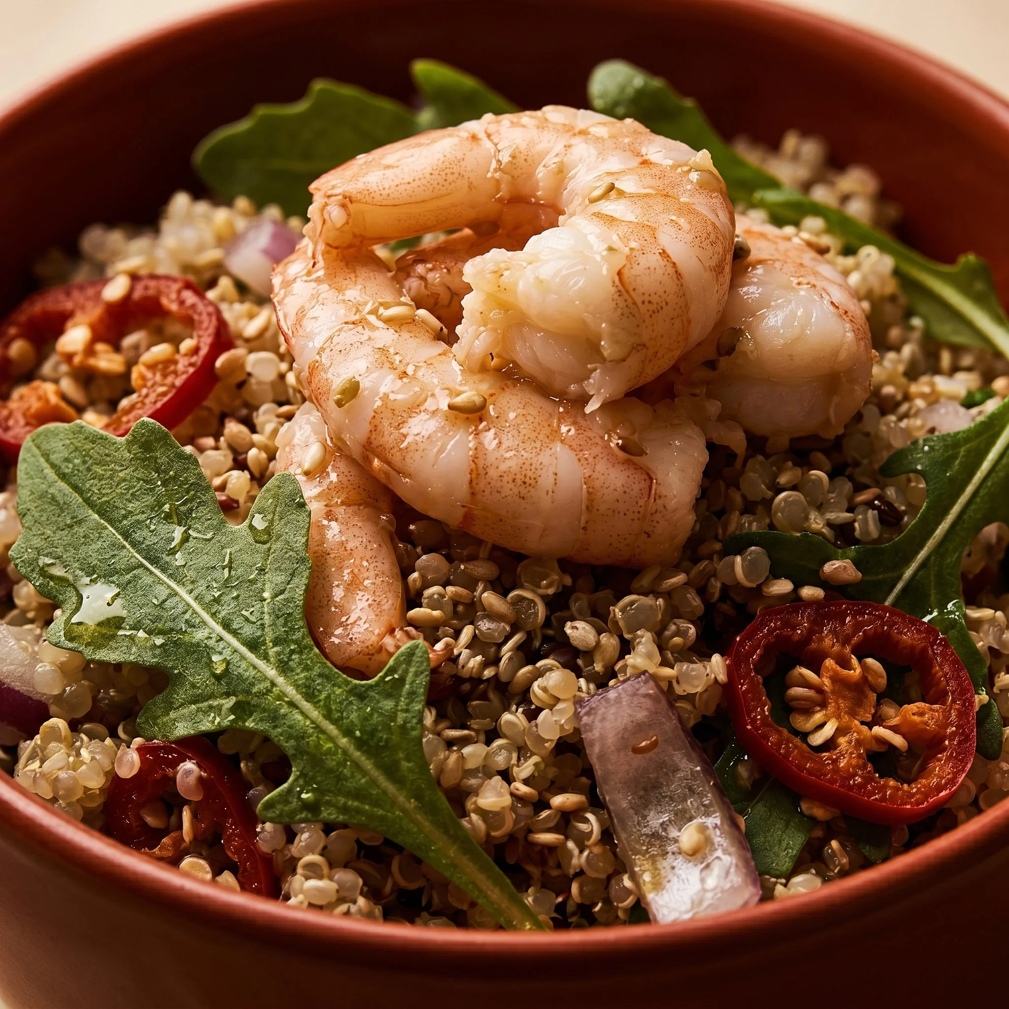 Salade de quinoa aux crevettes