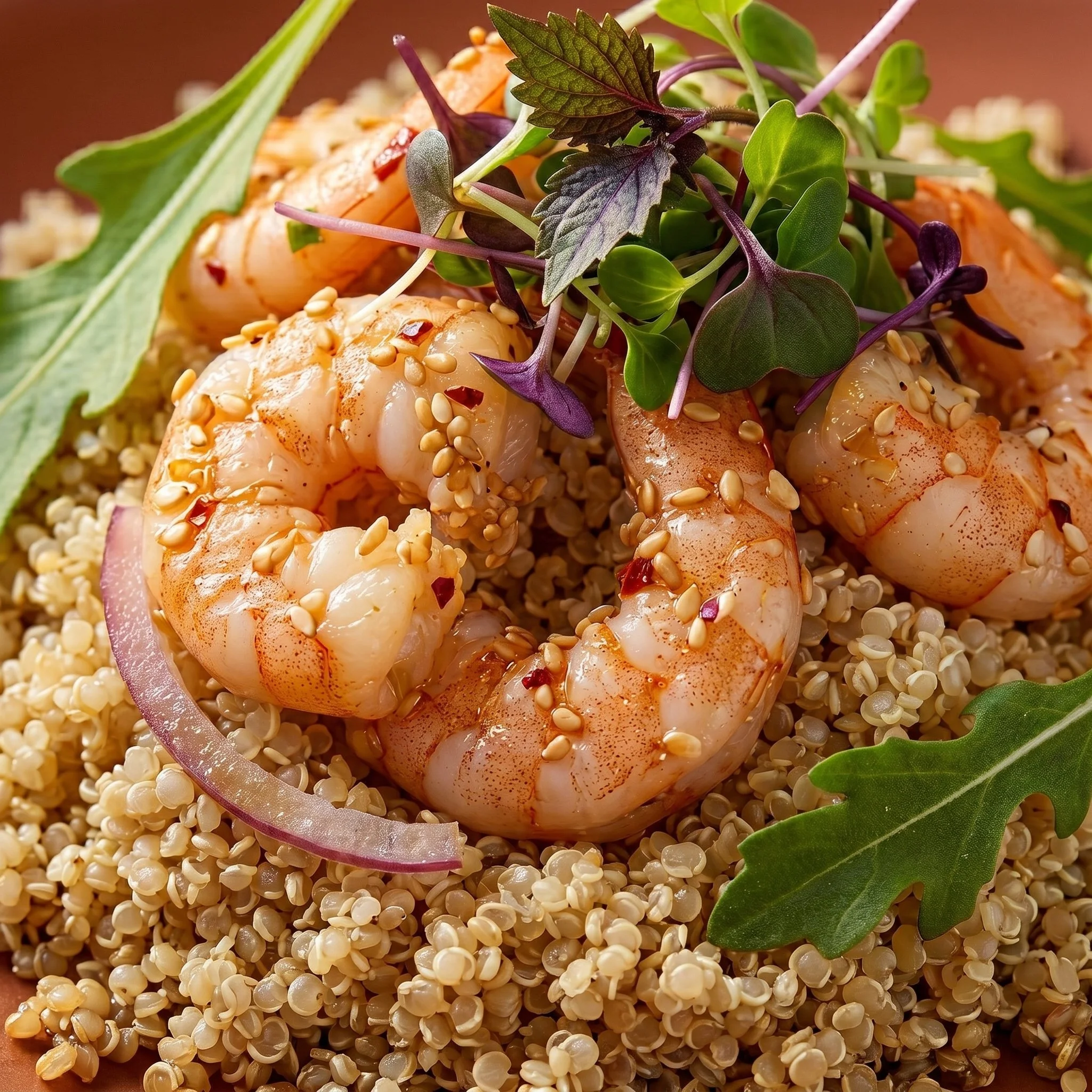 Salade de quinoa aux crevettes